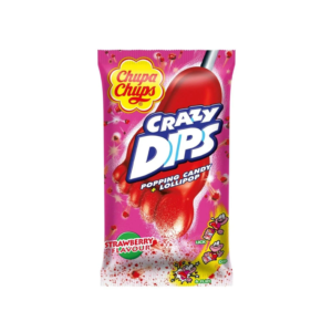 CHUPA CHUPS SUCETTE ET BONBON PÉTILLANT GOÛT FRAISE 14 GR